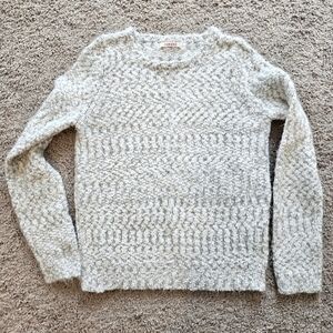 Camaieu Fuzzy Gray & White Sweater S